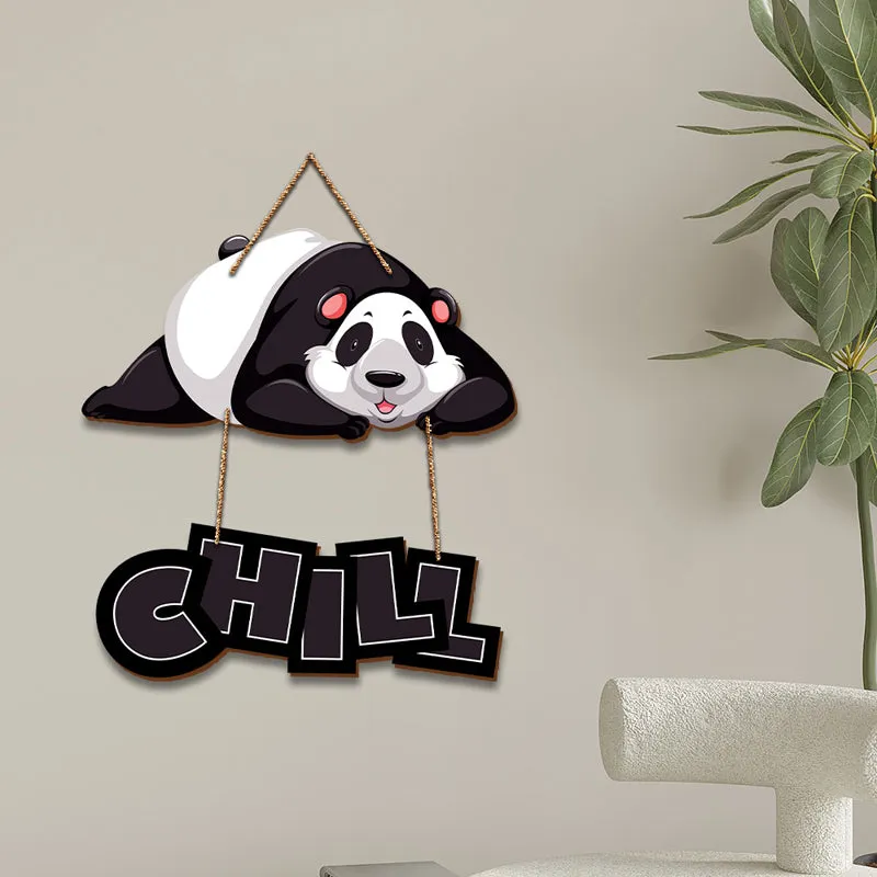 Chill Mode Panda Wood MDF Wall Hanging media 4
