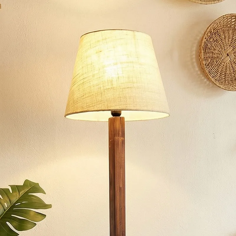 SoftNest Wooden Floor Lamp - Brown media 4