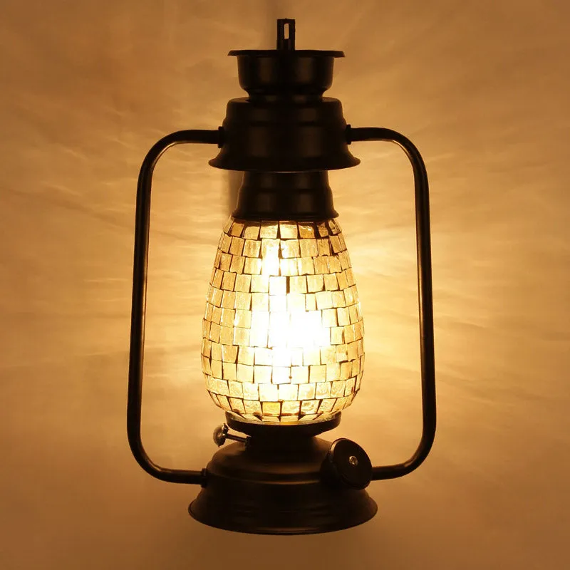 Avina Mosaic Lantern Iron Wall Lamp - Black media 4