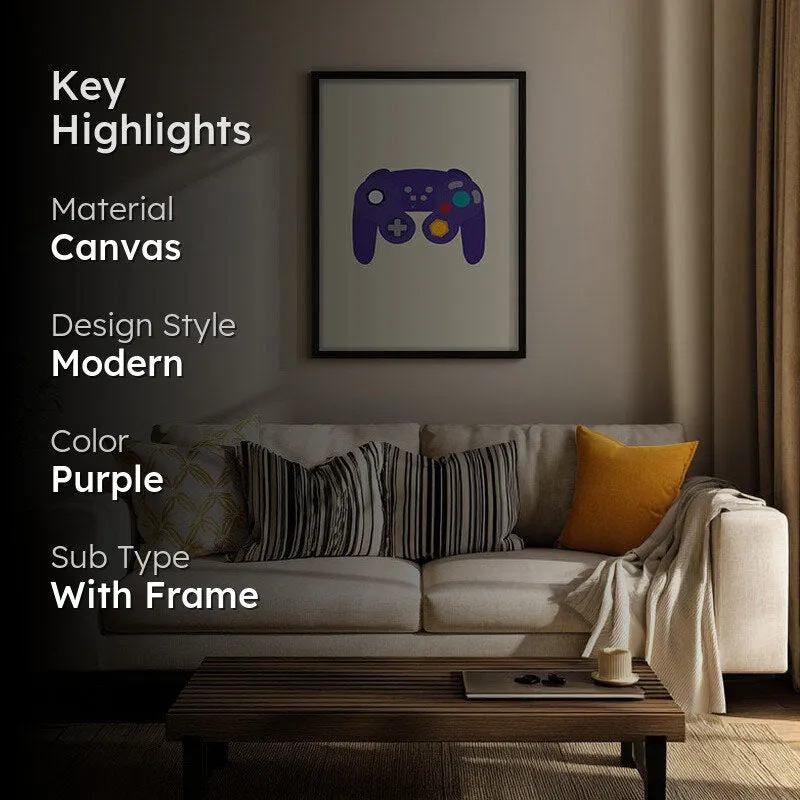 Retro Joystick Framed Canvas Wall Painting media 2