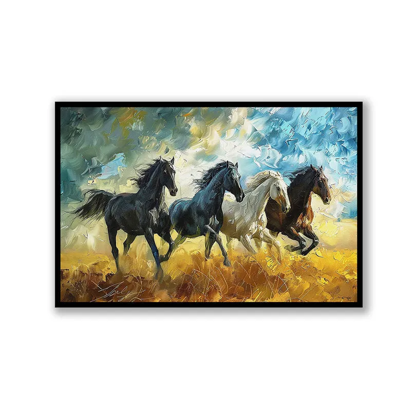 Equine Gallop Wall Art with Black Frame media 3