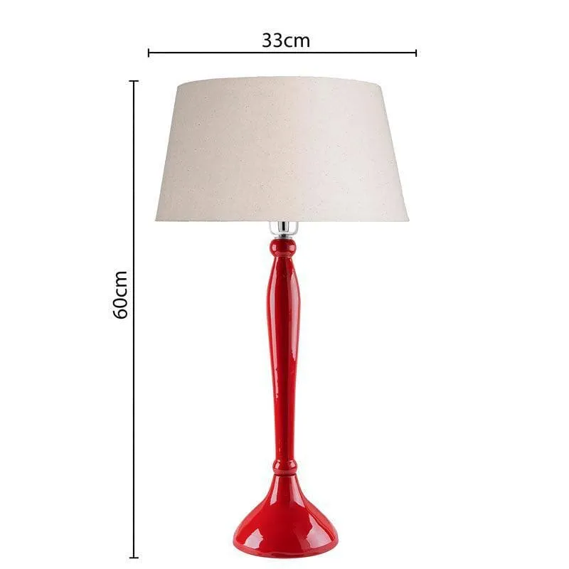 Royal Ovoid Table Lamp With Fabric Shade - Red,White media 5