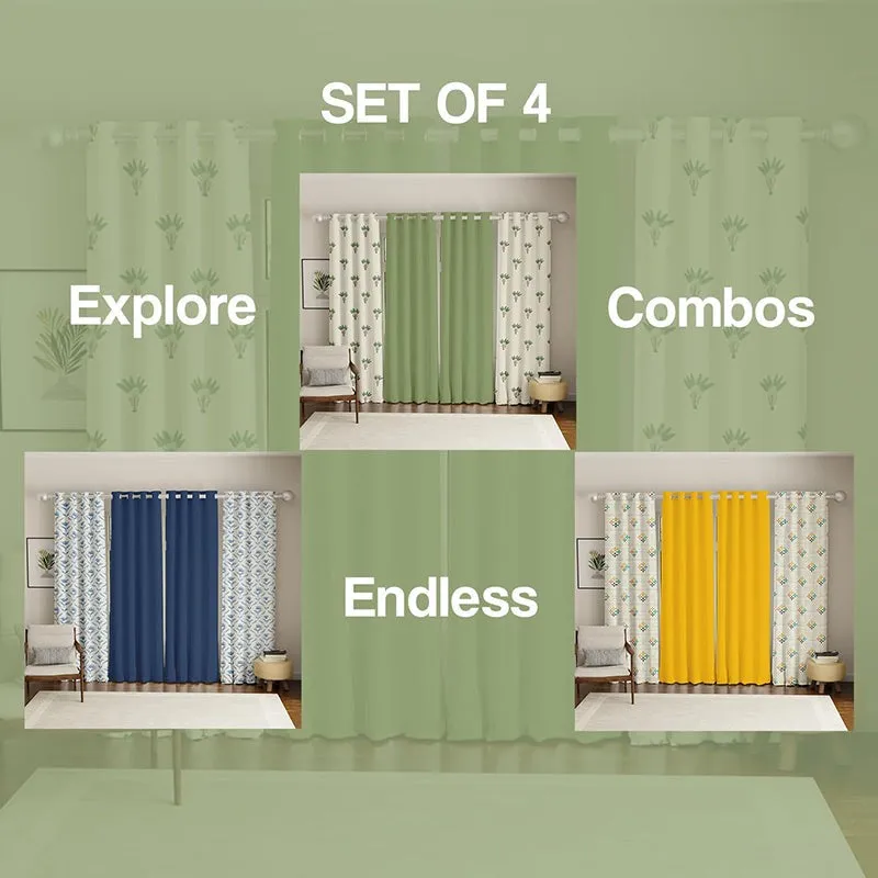 Urban Space Palm Lagoon & Aura Curtain (Green) - Set Of Four media 5