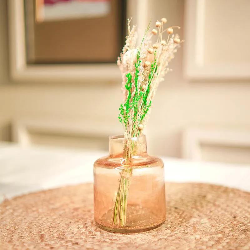 Woodland Fleur Dried Flower Bunch With Glass Vase - Two Piece Set media 1