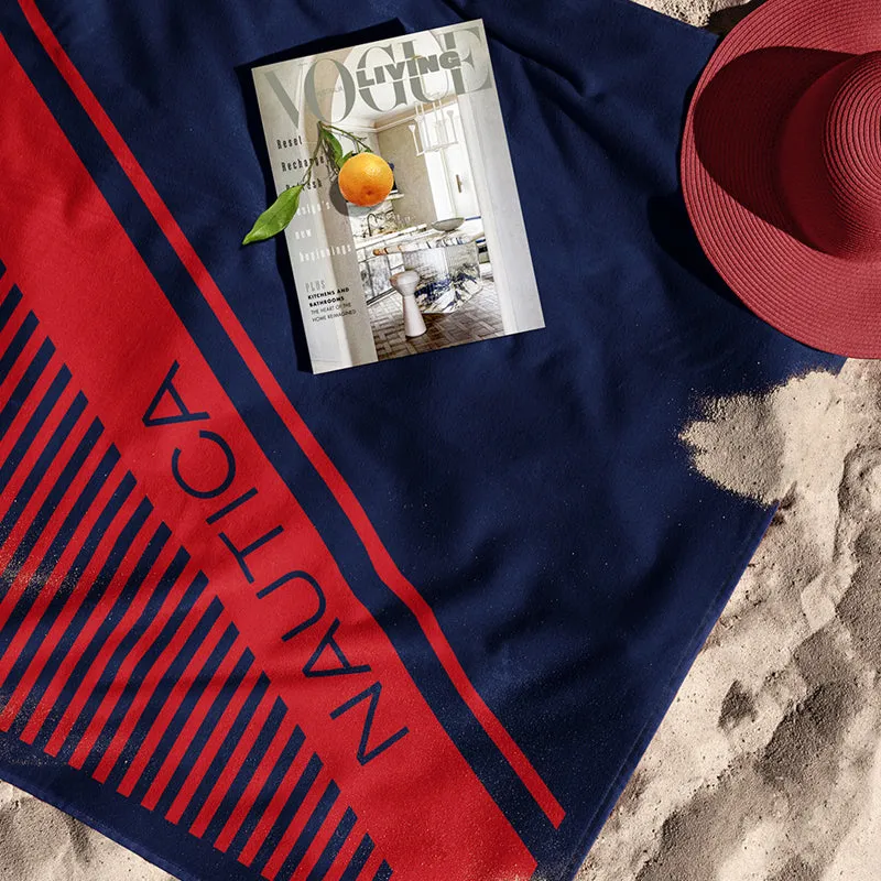 Nautica Voyage Bath Towel - Red, Navy media 3
