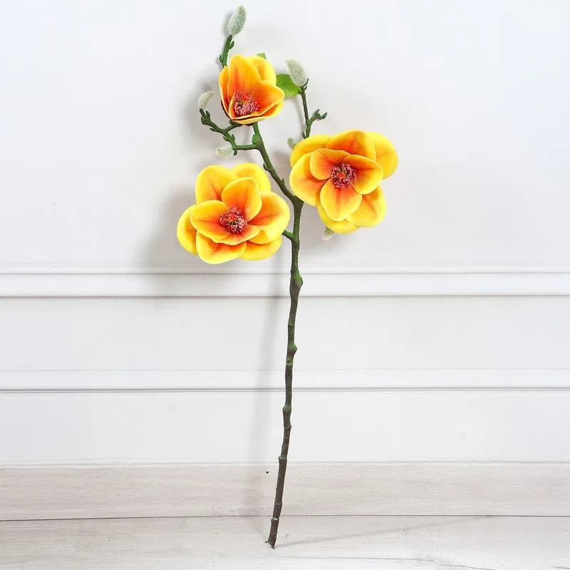 Magnolia Bloom Artificial Flower Stem - Yellow media 3