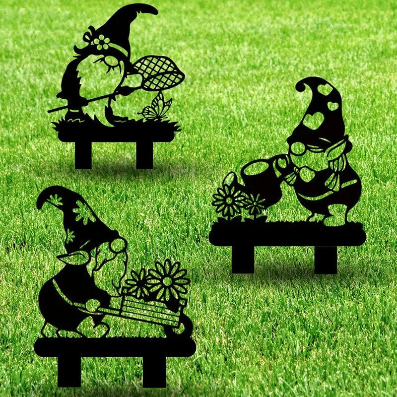Earth Dweller Gnomes Garden Stake - Set Of Three media 1