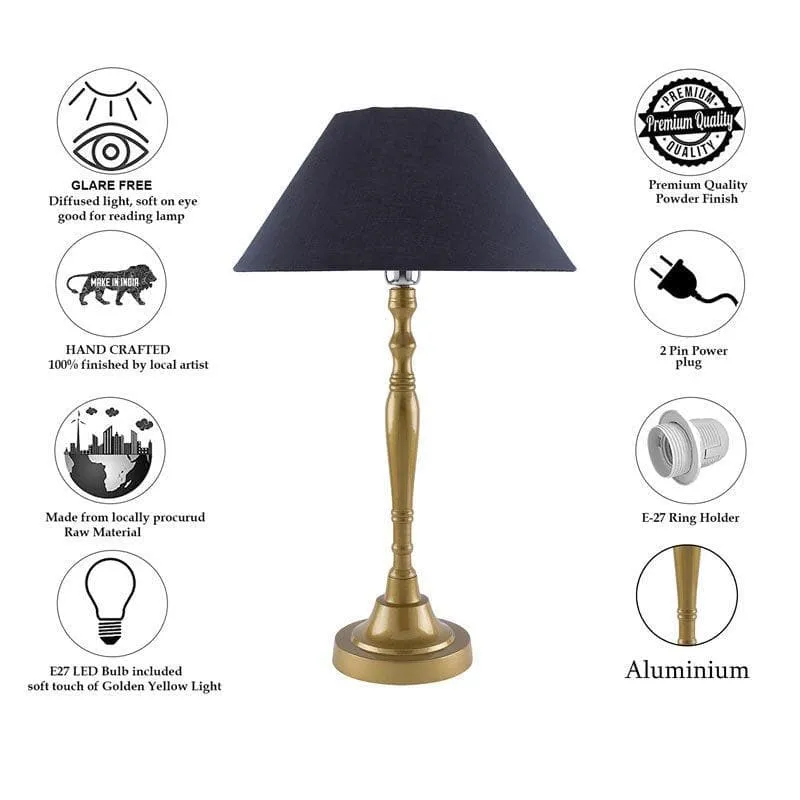 Imperial Gold Fabric Table Lamp - Gold,Black media 6
