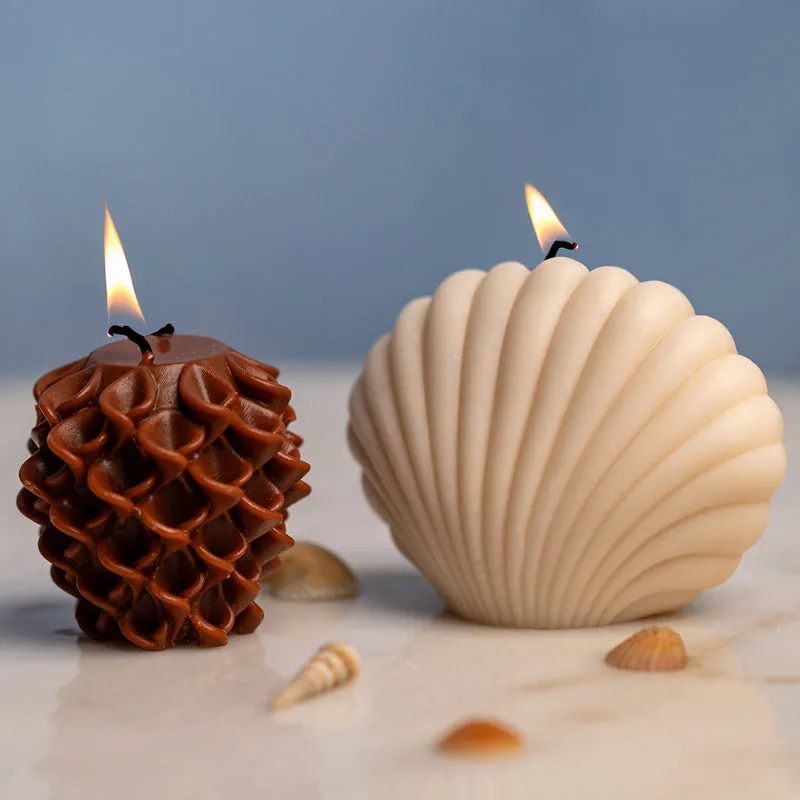 Glory Seashell Cinnamon Scented Candle - Set Of Two media 4