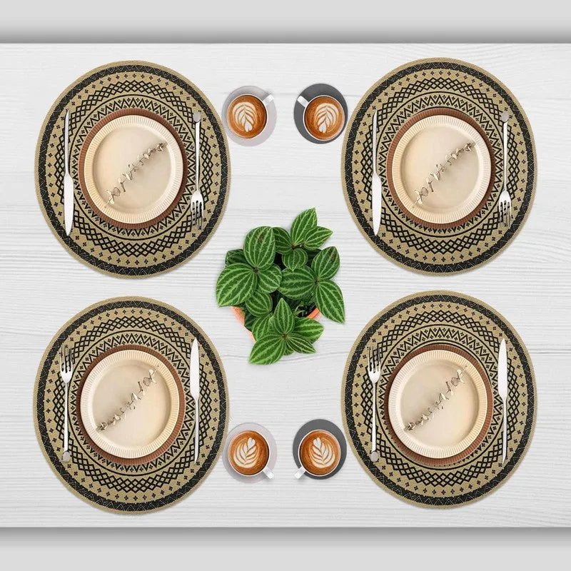 Mandala Black Round PVC Table Mats - Set Of Four media 3