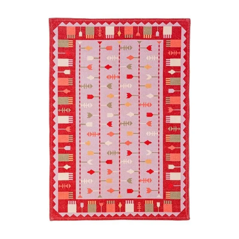 Dralen Cotton Door Mats - Red, Pink media 8