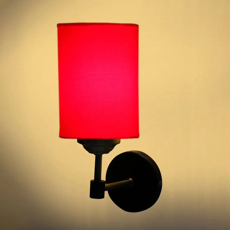 Sienna Sleek Steel & Cotton Wall Lamp - Red media 5