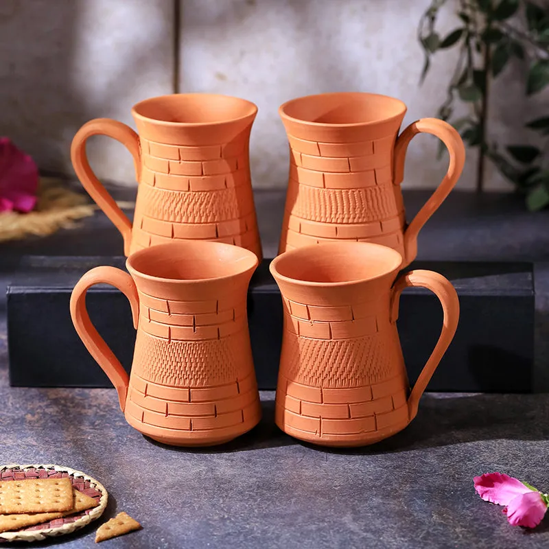 Smrithika Terracotta Coffee Mug (400 mL Each) - Set of Four media 3