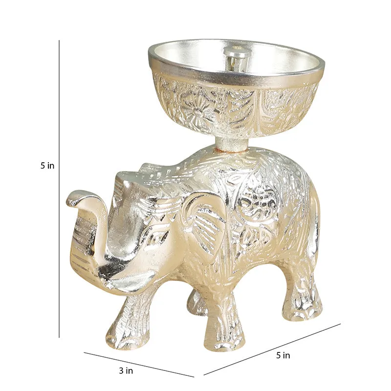 SIlver Haathi Aluminium Diya media 9