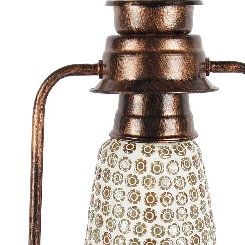 Navina Mosaic Lantern Iron Table Lamp - Brown,Yellow media 3