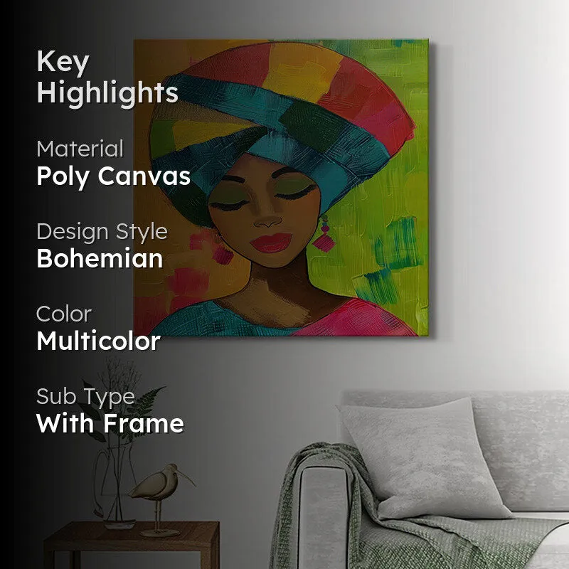 Black Woman Wall Painting media 2