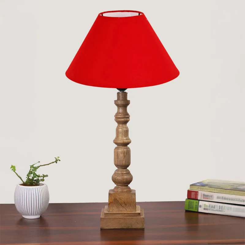 Cotin II Arbor Wooden Table Lamp - Red,Brown media 3