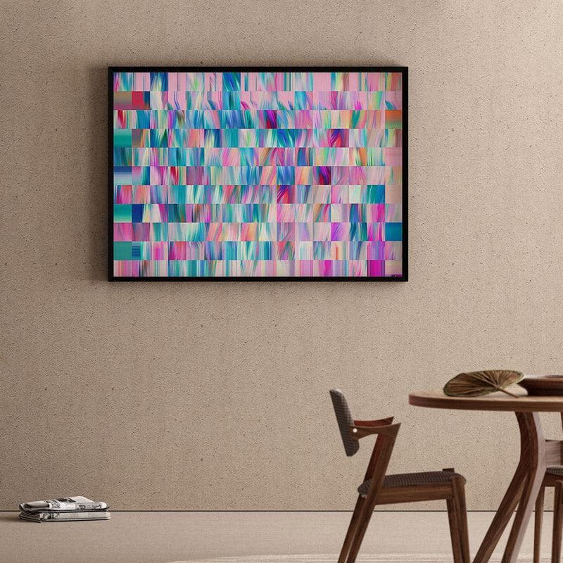Pixel Plasm Canvas Wall Painting - Black Frame