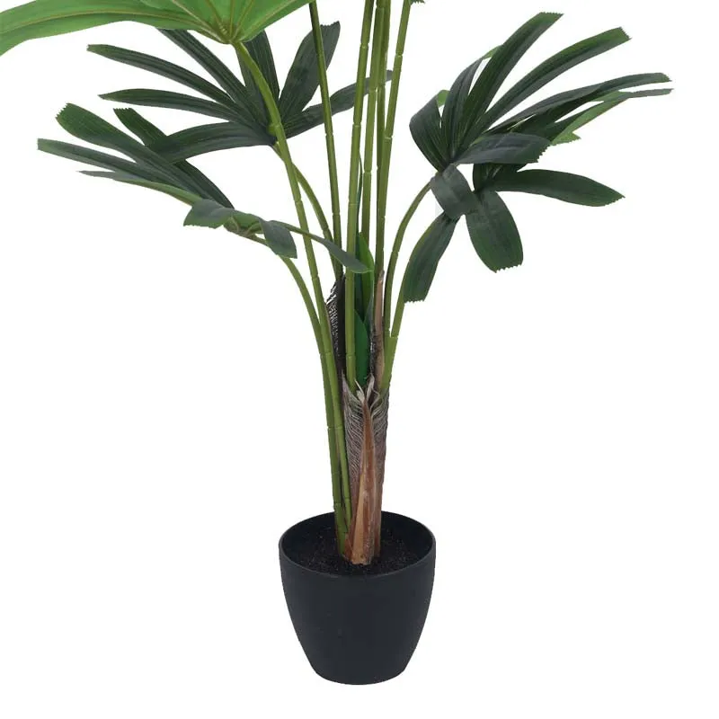 Faux Lush Rhapis Excelsa Plant With Black Plastic Pot - 3.1 Feet media 5