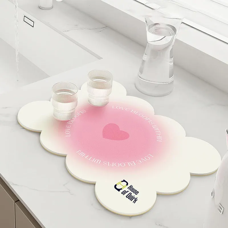 Bubbles & Pink Dish Drying Mat media 3