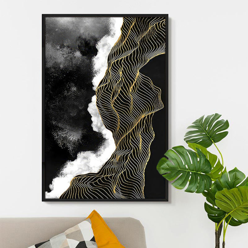 Ocean of Nyx Abstract Wall Painting With Frame media 5