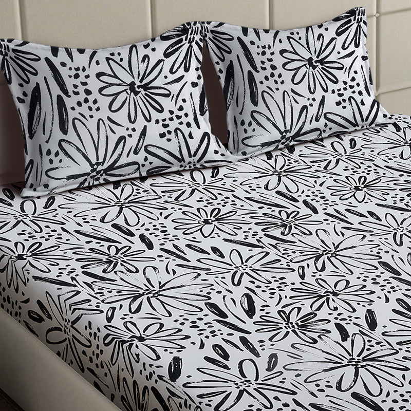 Scribble & Stems Floral Bedsheet - 130 GSM media 4