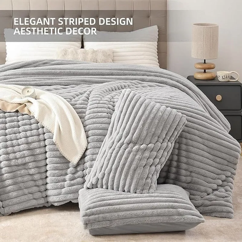 SleepScape Faux Fabric Blanket (Grey)- 300 GSM media 4