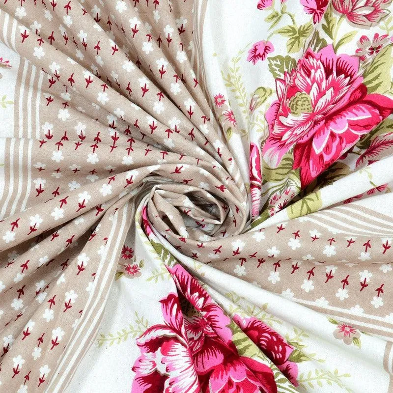 Neve Floral Cotton Bedsheet (Brown,Pink) - 180 TC media 6