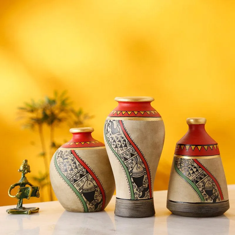 Rade Terracotta Vase - Three Piece Set media 1