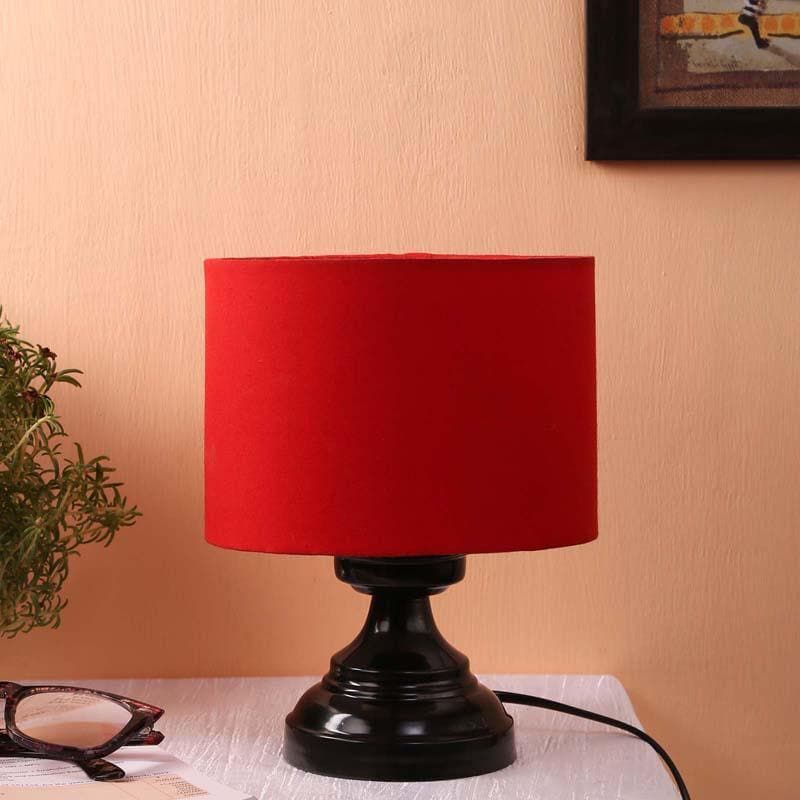Solid Flickers Fabric Table Lamp - Red,Black media 4