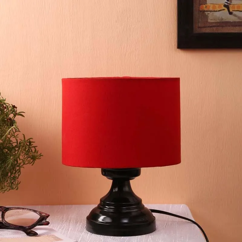 Solid Flickers Fabric Table Lamp - Red,Black media 4