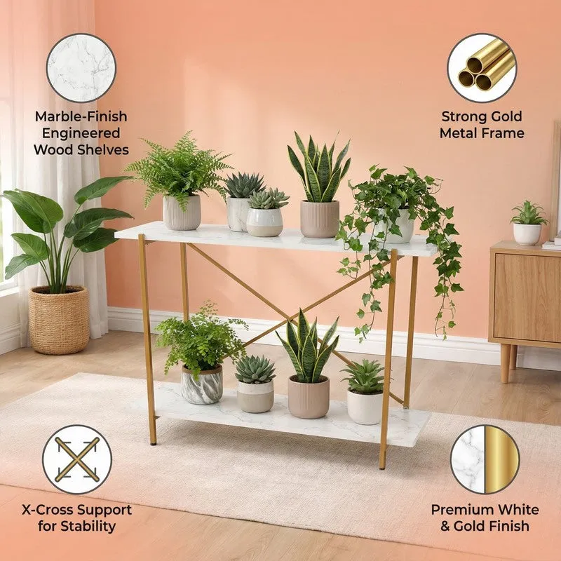 Botanova Metal Planter Stand - White media 7