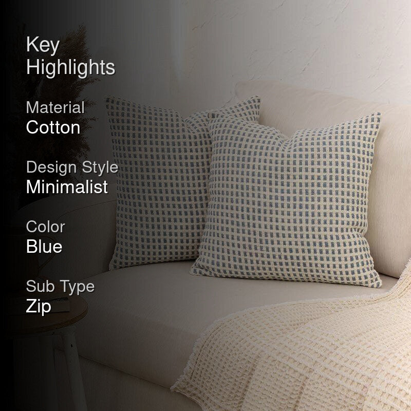 Girnar Cushion Cover (Blue) - Set Of Two media 2