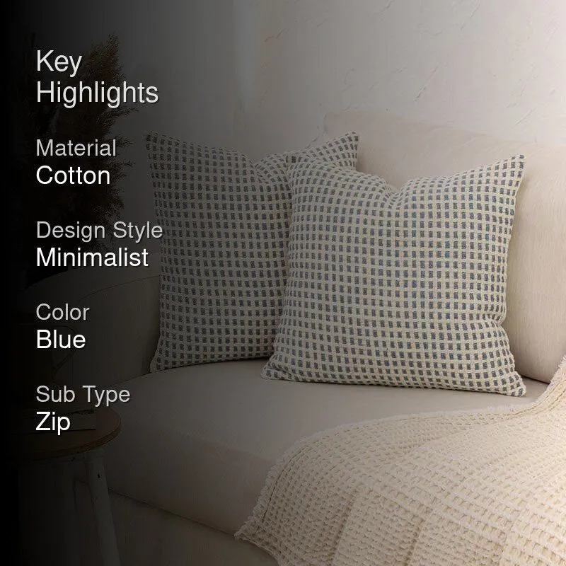Girnar Cushion Cover (Blue) - Set Of Two media 2