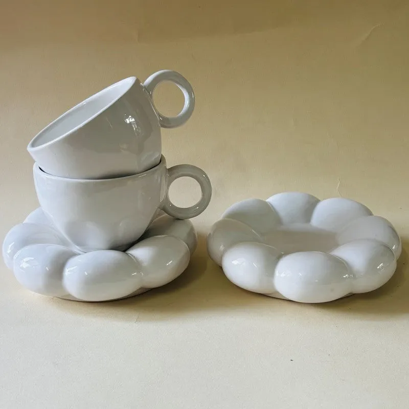 Ceramic Cup & Saucer (White/180 mL Each) - Set of Two media 5