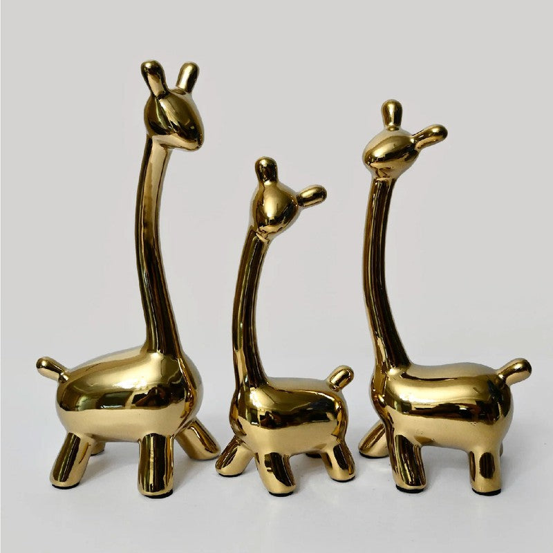 Safari Elegance Ceramics Giraffe Showpiece - Set Of Three media 4