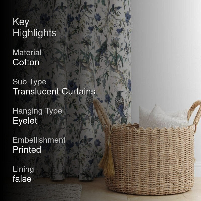 Koel Charm Single Curtain - Blue media 2