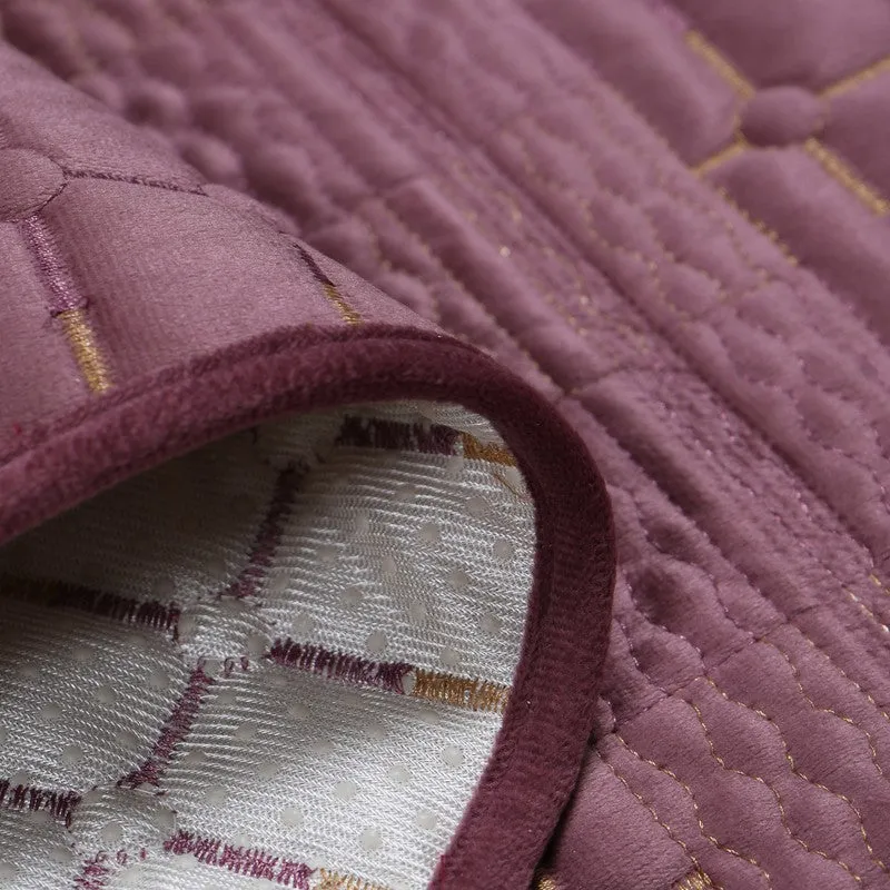 GeoWeave Velvet Sofa Cover - Wine media 6