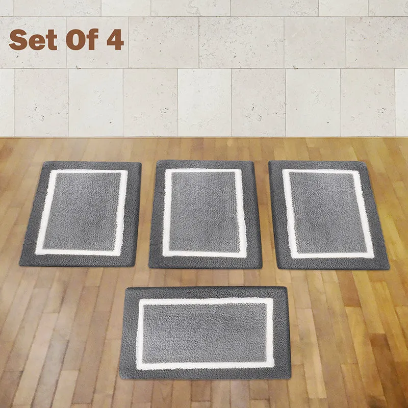 Luxe Anti Skid Bath Mat (Grey) - Set Of Four media 1