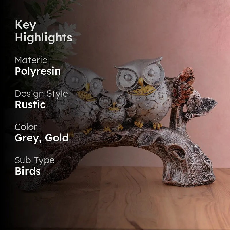 Hoot & Co. Painted Polyresin Show Piece - Silver media 2