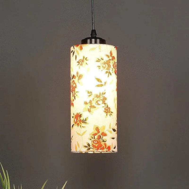 Tangy Tangerine Cotton Ceiling Lamp media 1