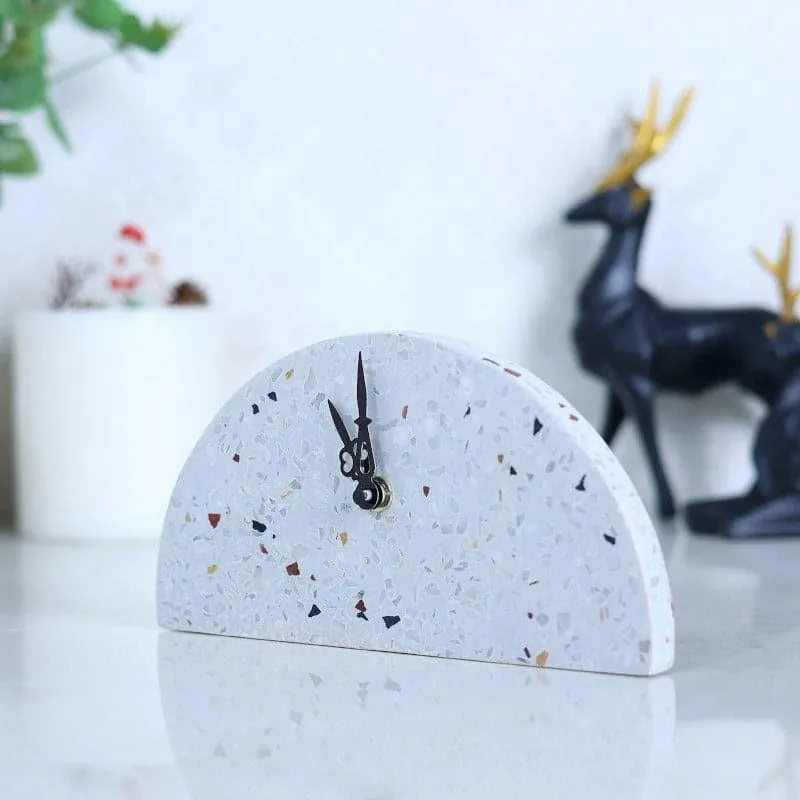 Hemi Terrazoo Hand Crafted Marble Table Clock media 1