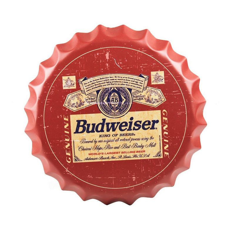 Budweiser Retro Bottle Cap Metal Wall Accent media 3