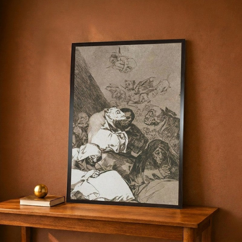 Gildora Plate from Los Caprichos 1797-1798 Canvas Wall Painting - 12 x 18 Inches