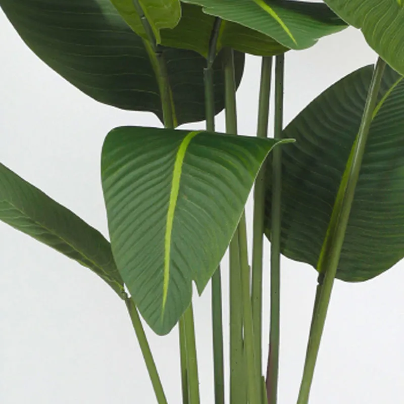Bale Artificial Banana Plant With Black Plastic Pot - 5.3 Feet media 5