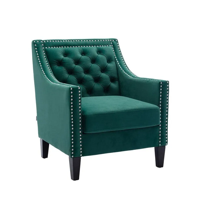 Softix Neem Wood Accent Chair - Green media 7