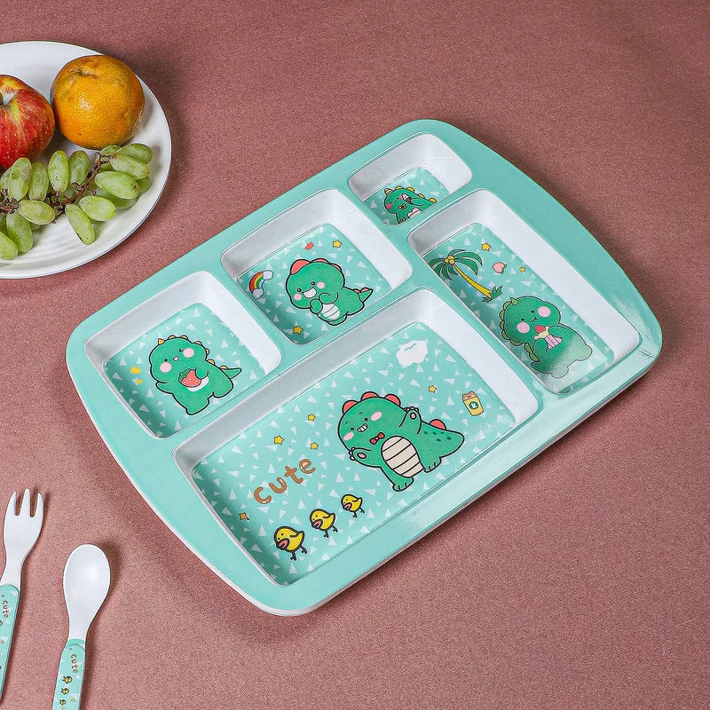 Snuggly Dino Kids Dinner Plate media 4