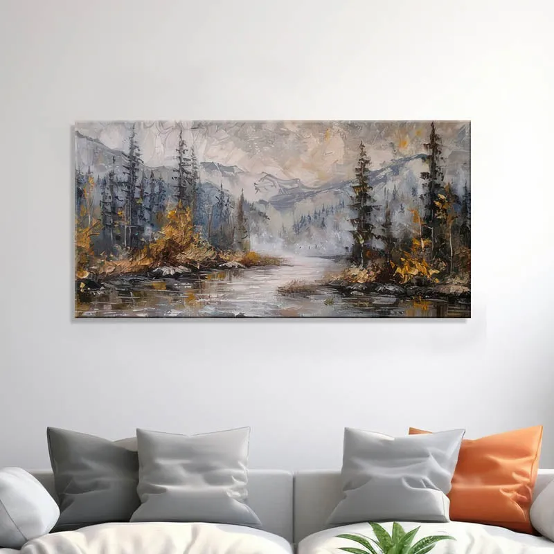 Dreamscape Mountain Landscape Poly Canvas Wall Painting media 1