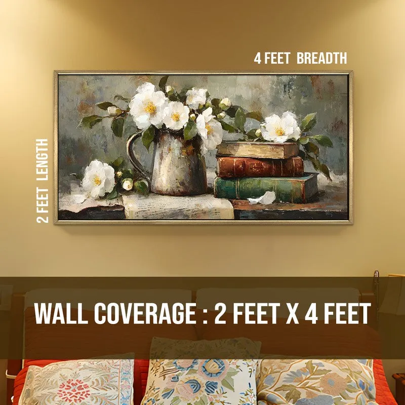 Blooming Canvas Wall Painting With Frame media 8