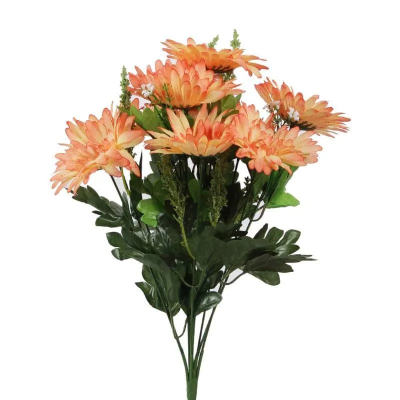 Faux Daisy Garabara Flower Bunch - Peach media 3